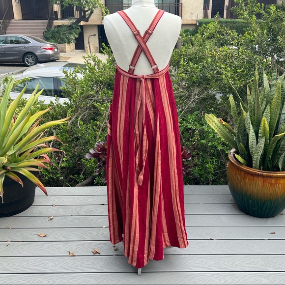 FREE PEOPLE Chante Cotton Crisscross Maxi Dress New With Tags Size Small - Picture 10 of 11